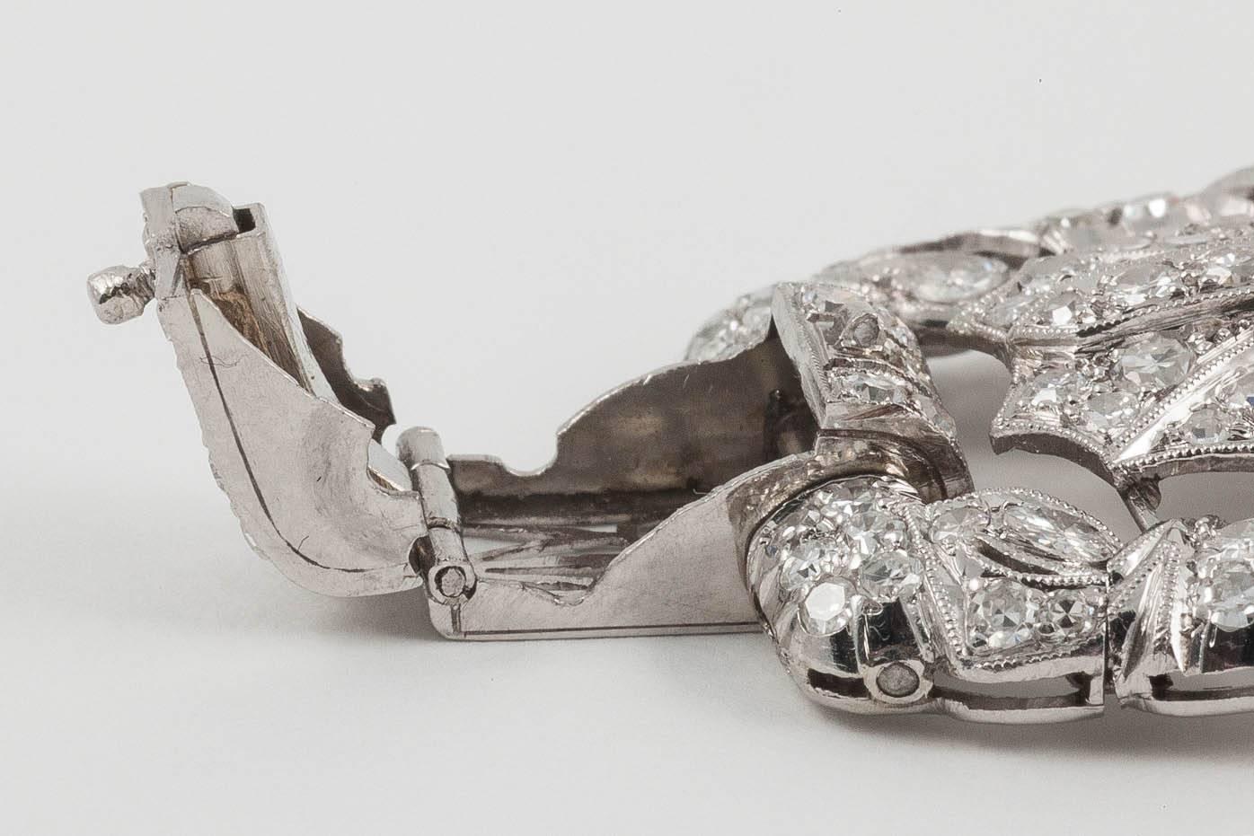 Art Deco Platinum Diamond Plaque Bracelet - Serious Offers Invited For Sale 1