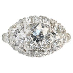 Art Deco Platinum Diamond Ring, 3.00tdw