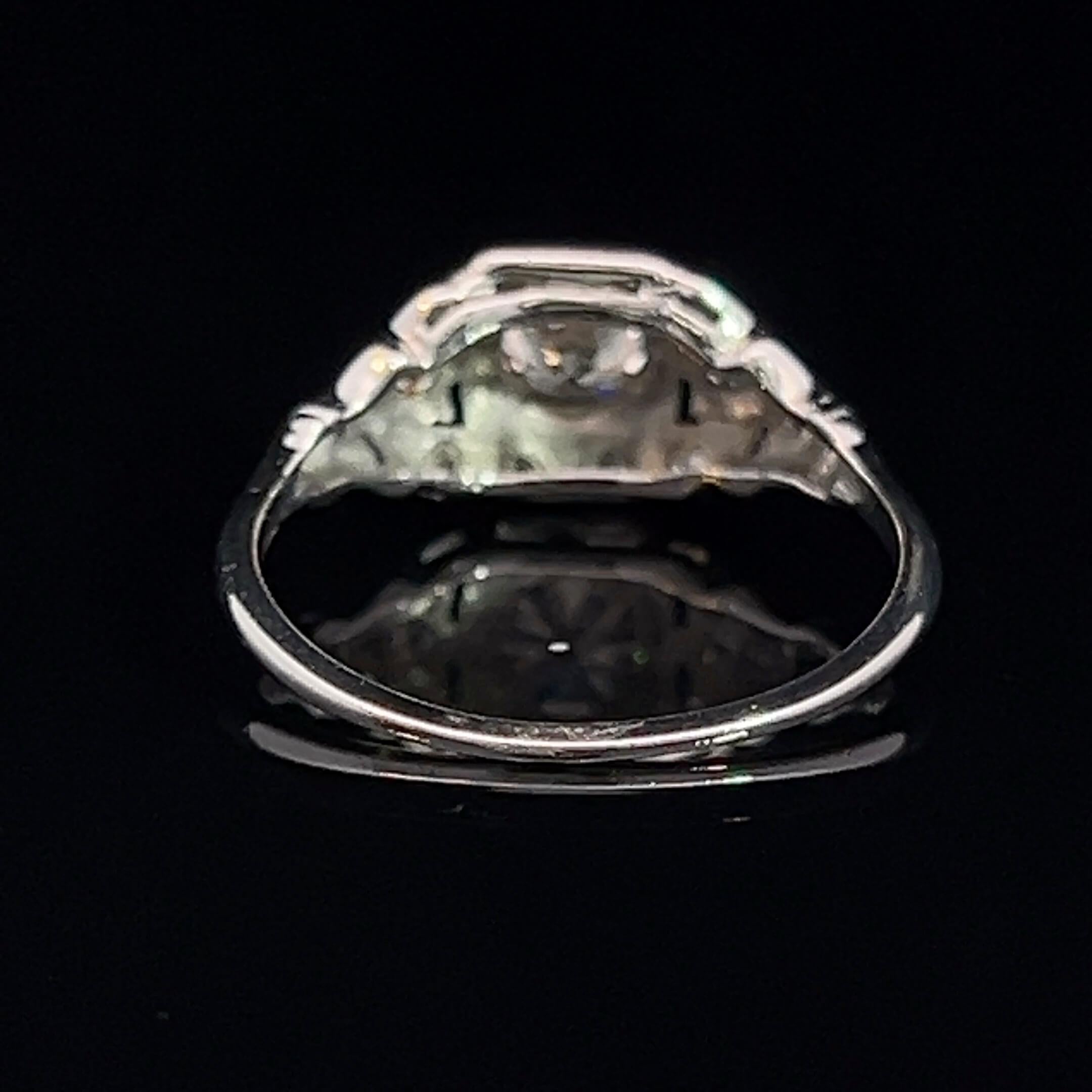 Art Deco Platinum, Diamond Ring Circa 19030s For Sale 1