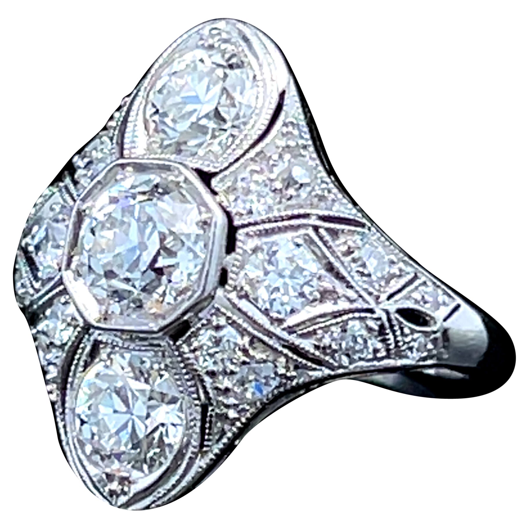 Art Deco Platin 
Diamant Ring CIRCA 1930er Jahre