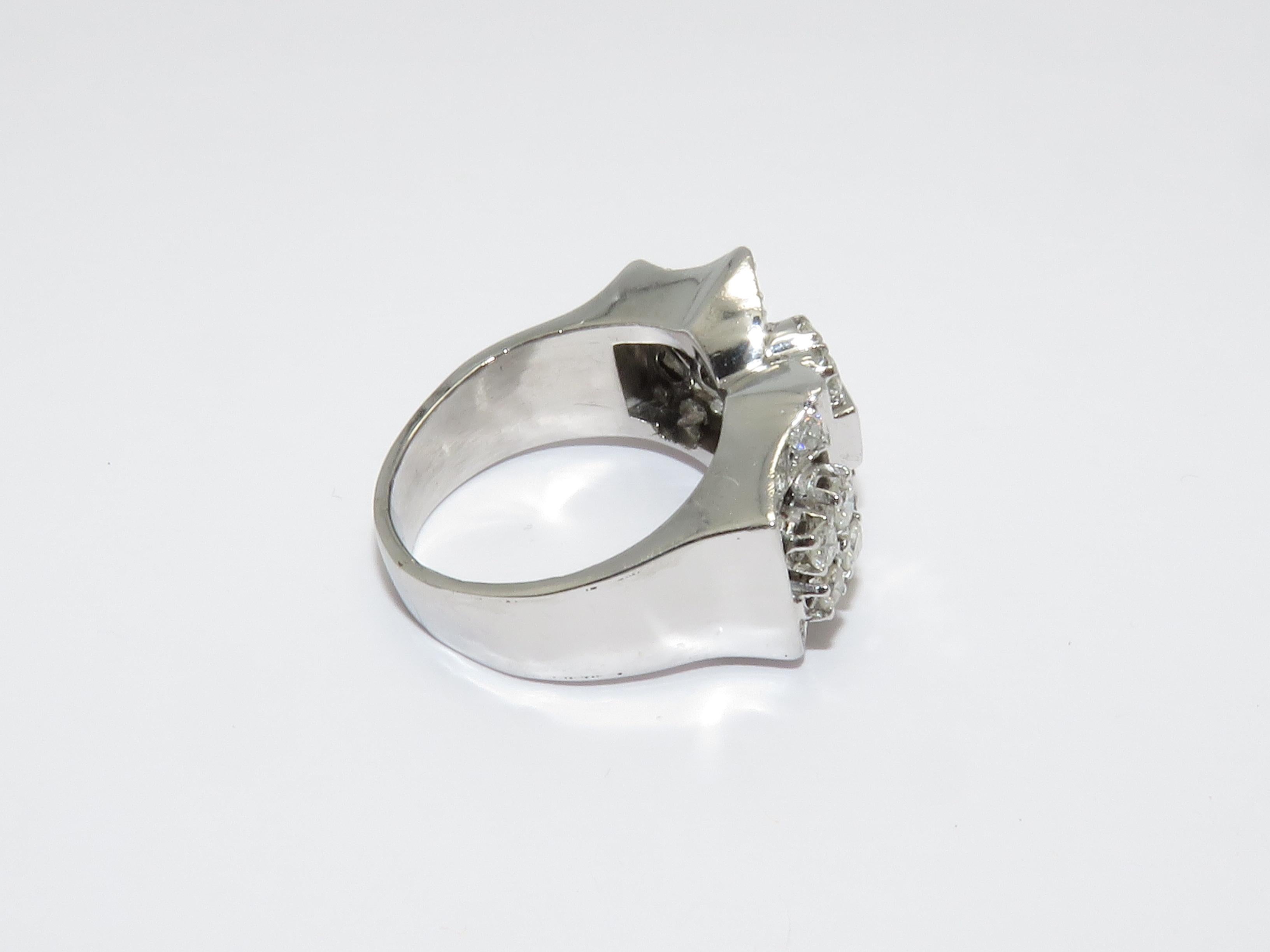 Baguette Cut Art Deco Platinum Diamond Ring