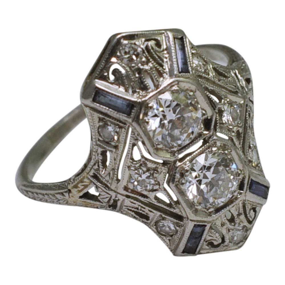Women's Art Deco Platinum Diamond Ring