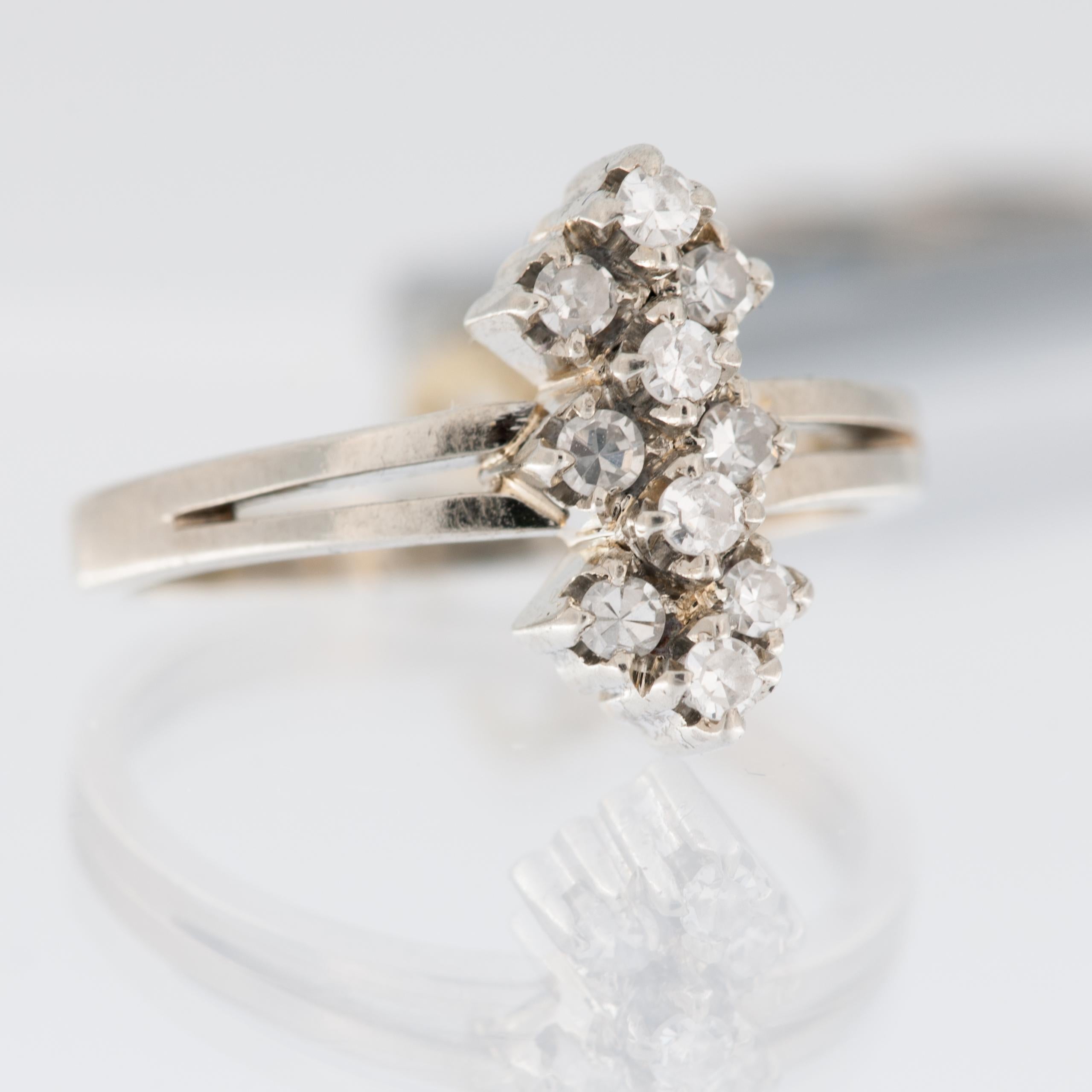 Women's Art Deco Platinum Diamond Ring For Sale