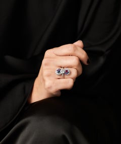 Art Deco Platinum Diamond, Sapphire and Ruby infinity Ring, c. 1920s–30.