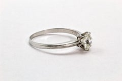 Art Deco Platinum Diamond Solitaire Engagement Ring