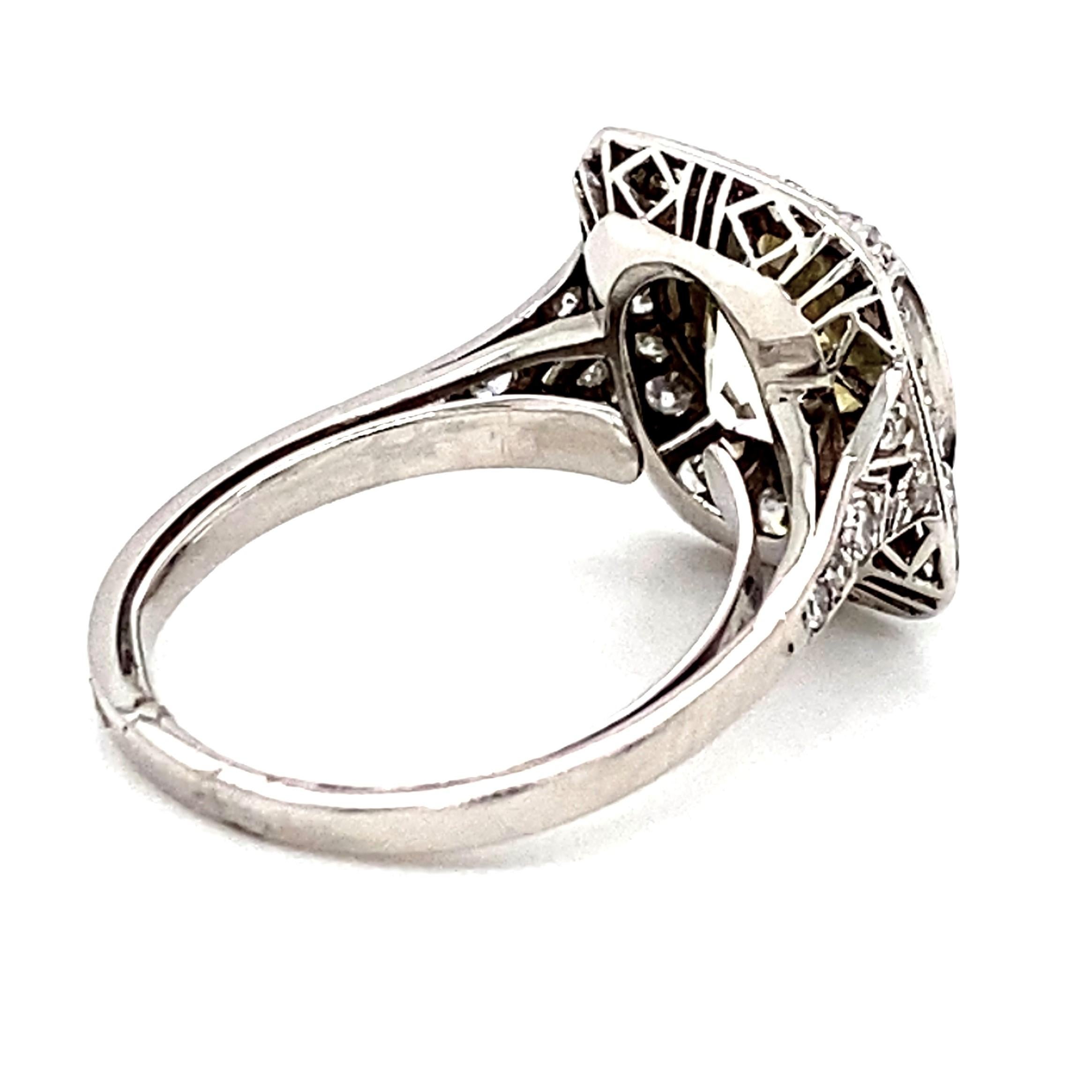 Women's Art Deco Platinum Diamond Solitaire Engagement Ring