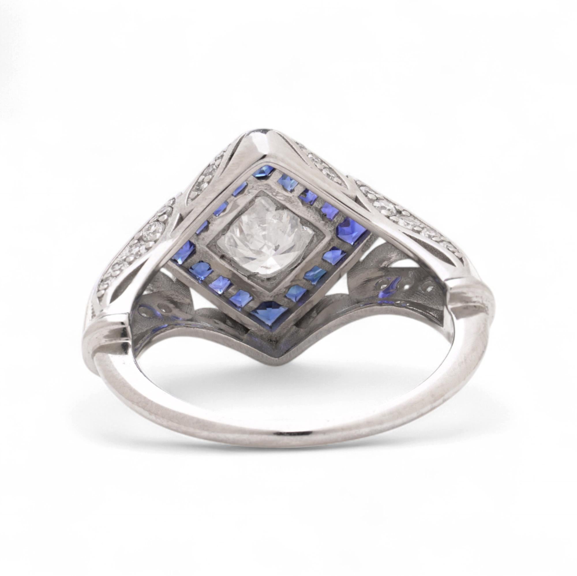 Art Deco Platin Diamant Solitär Ring im Zustand „Hervorragend“ im Angebot in Braintree, GB