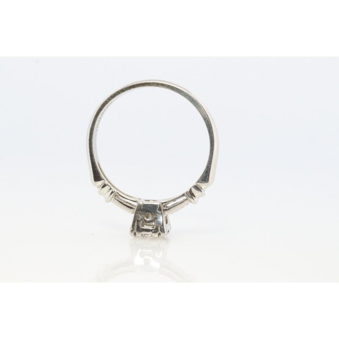 Art Deco PLATINUM Diamond Solitaire Ring. Platinum diamond Square setting For Sale 1