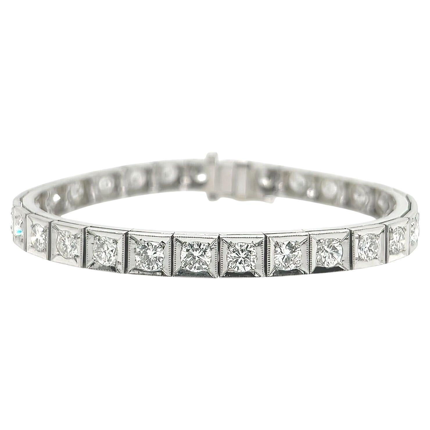 Bracciale Art Deco in platino con diamanti