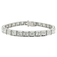 Art Deco Platinum Diamond Straightline Bracelet