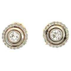 Art Deco Platinum Diamond Stud Earrings 0.5ct Old Mine Cut
