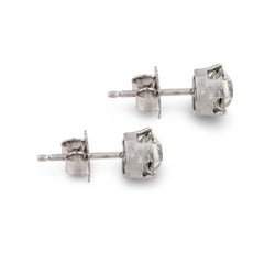 Art Deco Platinum Diamond Stud Earrings