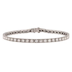 Bracelet de tennis Art déco en platine et diamants 3ctw