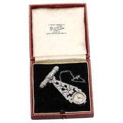 Welson Montre pour femme Art déco en platine et diamants, boîte suisse, 1920