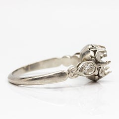 Art Deco Platinum Diamonds Semi Mounting Ring