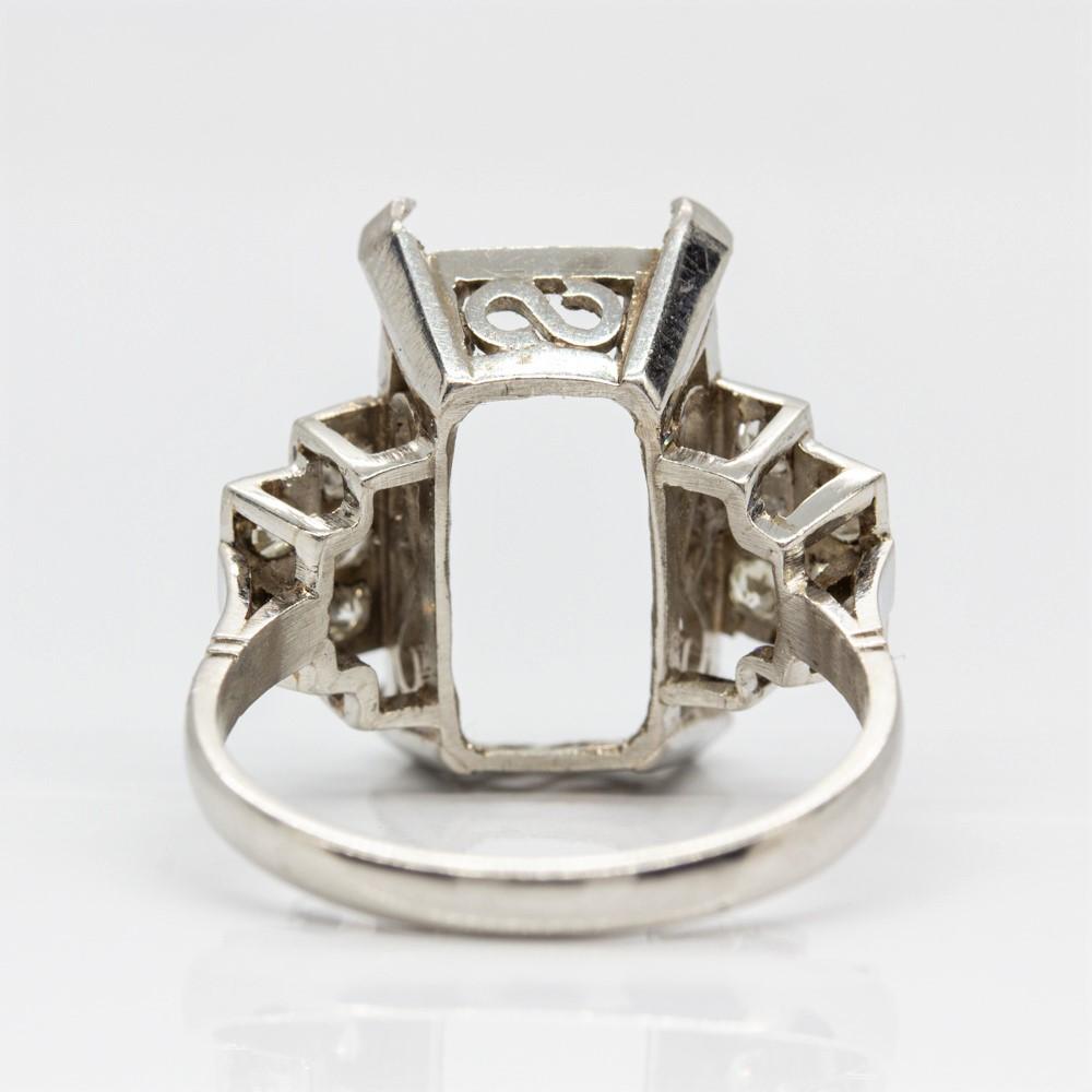 Art Deco Platinum Diamonds Semi Mounting Ring In Excellent Condition In Miami, FL