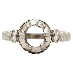 Antique Art Deco Platinum Diamonds Semi Mounting Ring