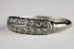 Art Deco Platinum Double-Row Diamond Band