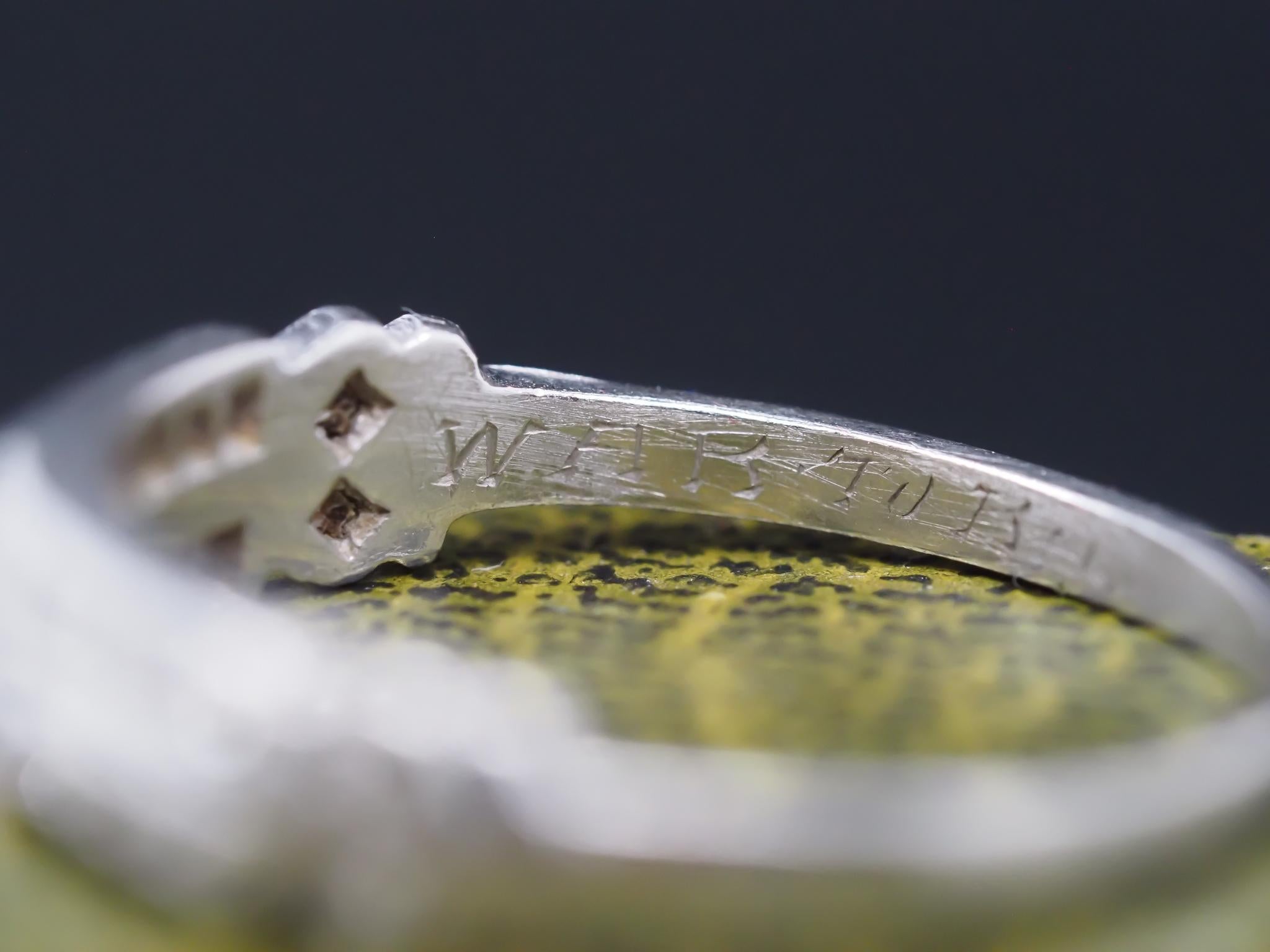 Art Deco Platinum Double Row Wedding Band For Sale 2