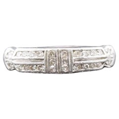 Art Deco Platinum Double Row Wedding Band