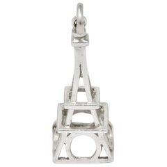 Art Deco Platinum Eiffel Tower Charm, circa 1930
