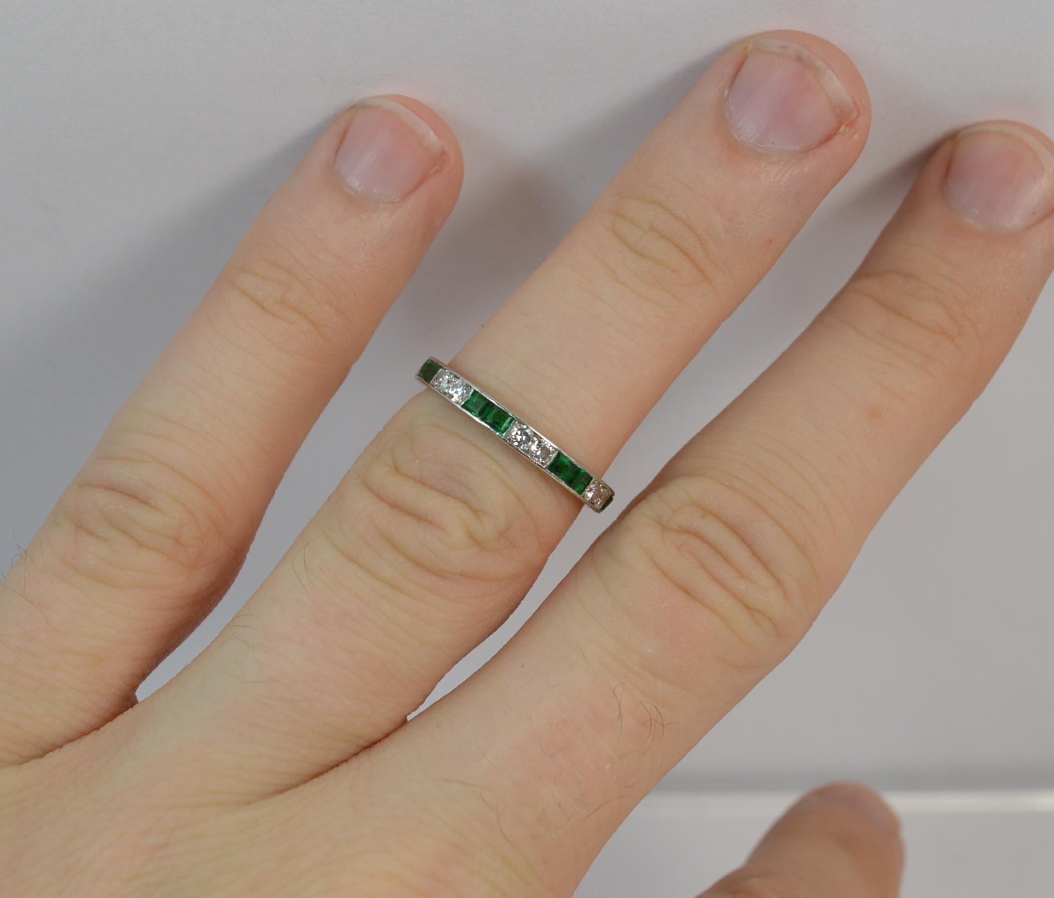 art deco emerald eternity ring