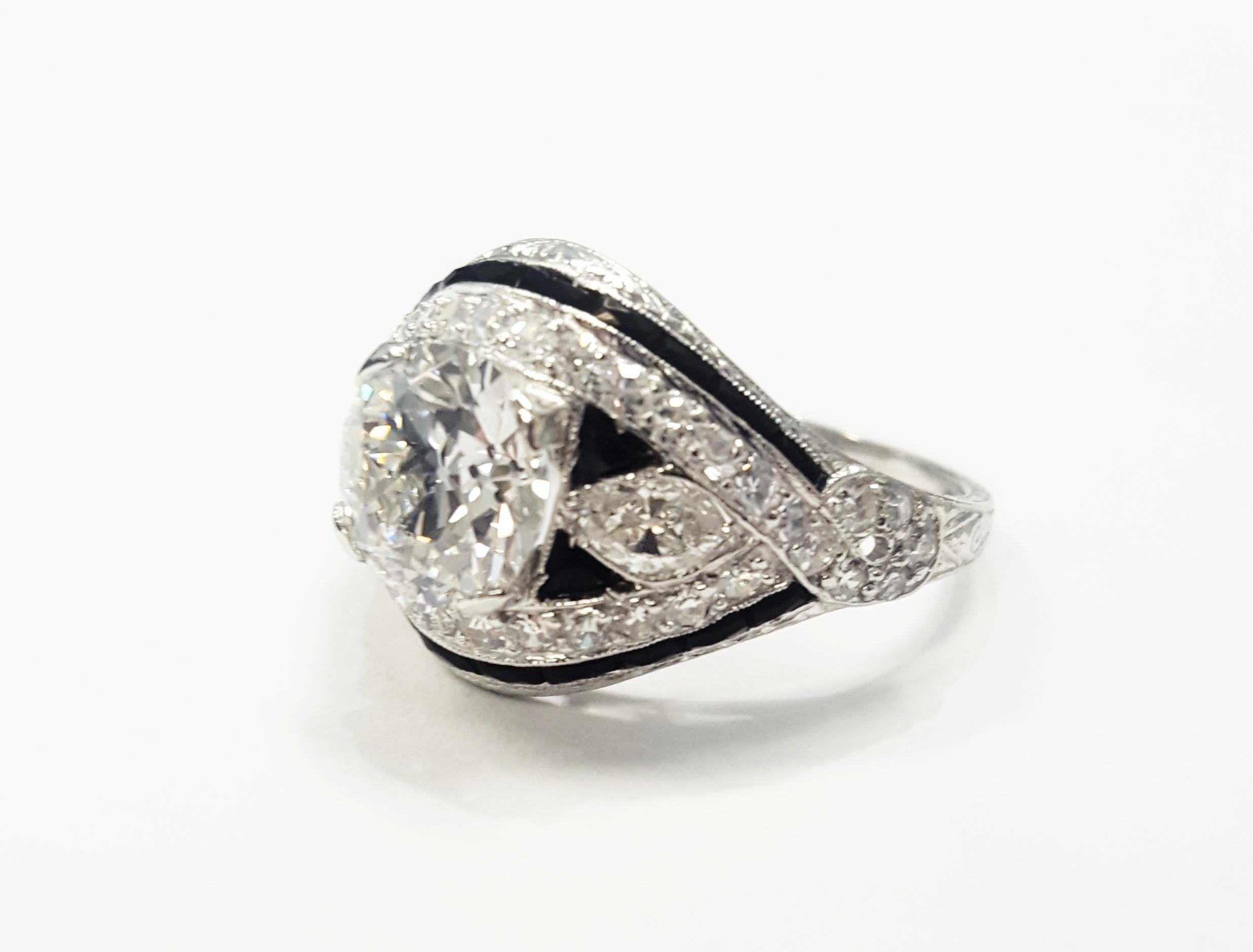 Women's Art Deco Platinum Engagement Ring