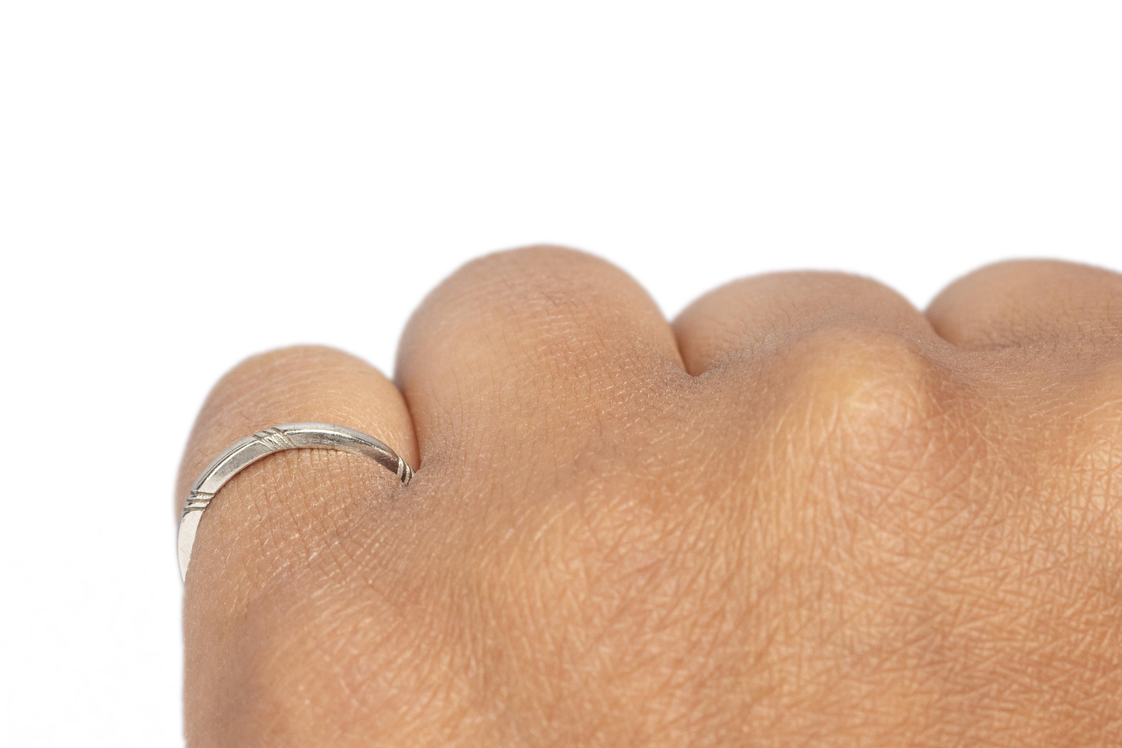 Women's Art Deco Platinum Engagement Ring For Sale