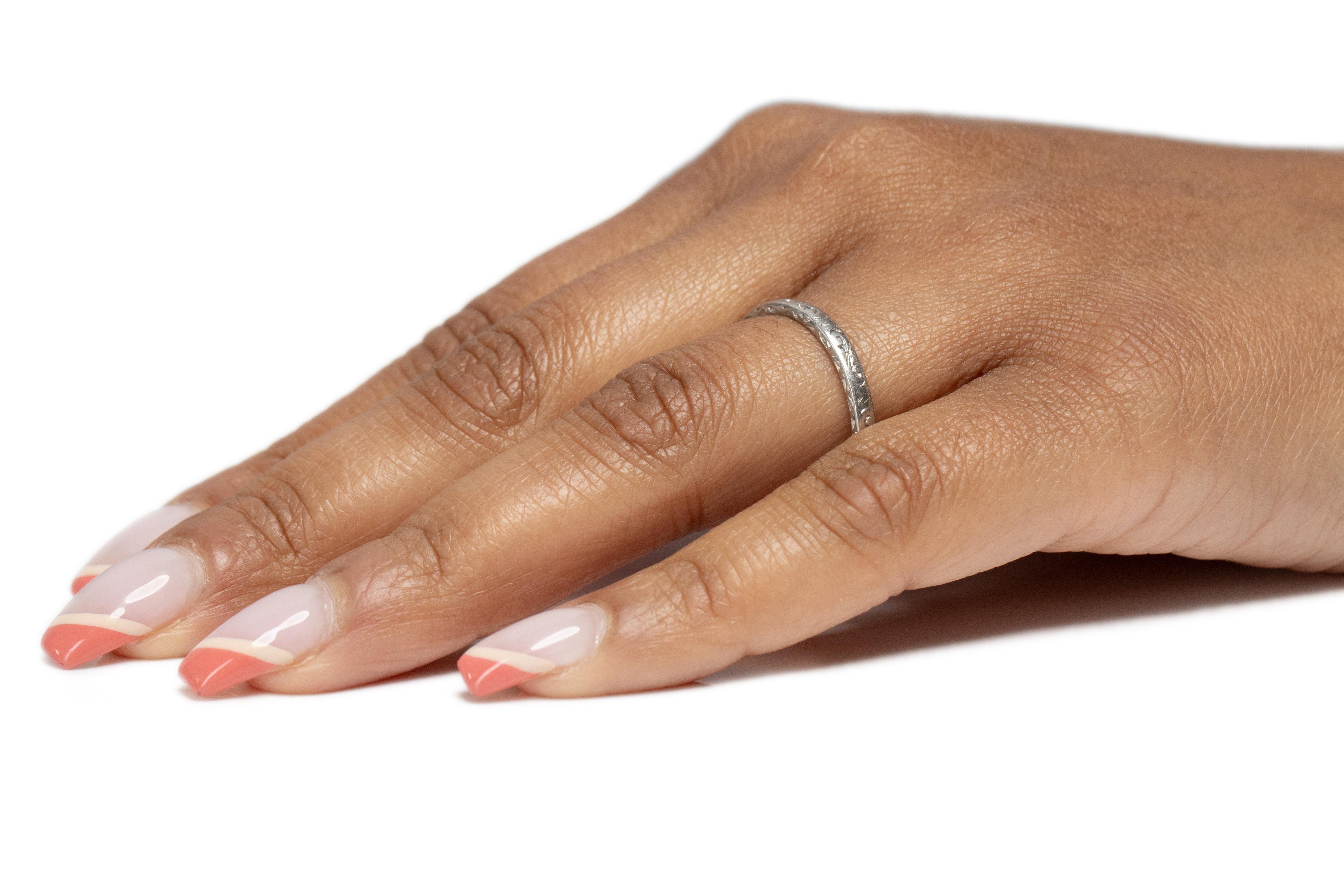 Women's Art Deco Platinum Engagement Ring For Sale