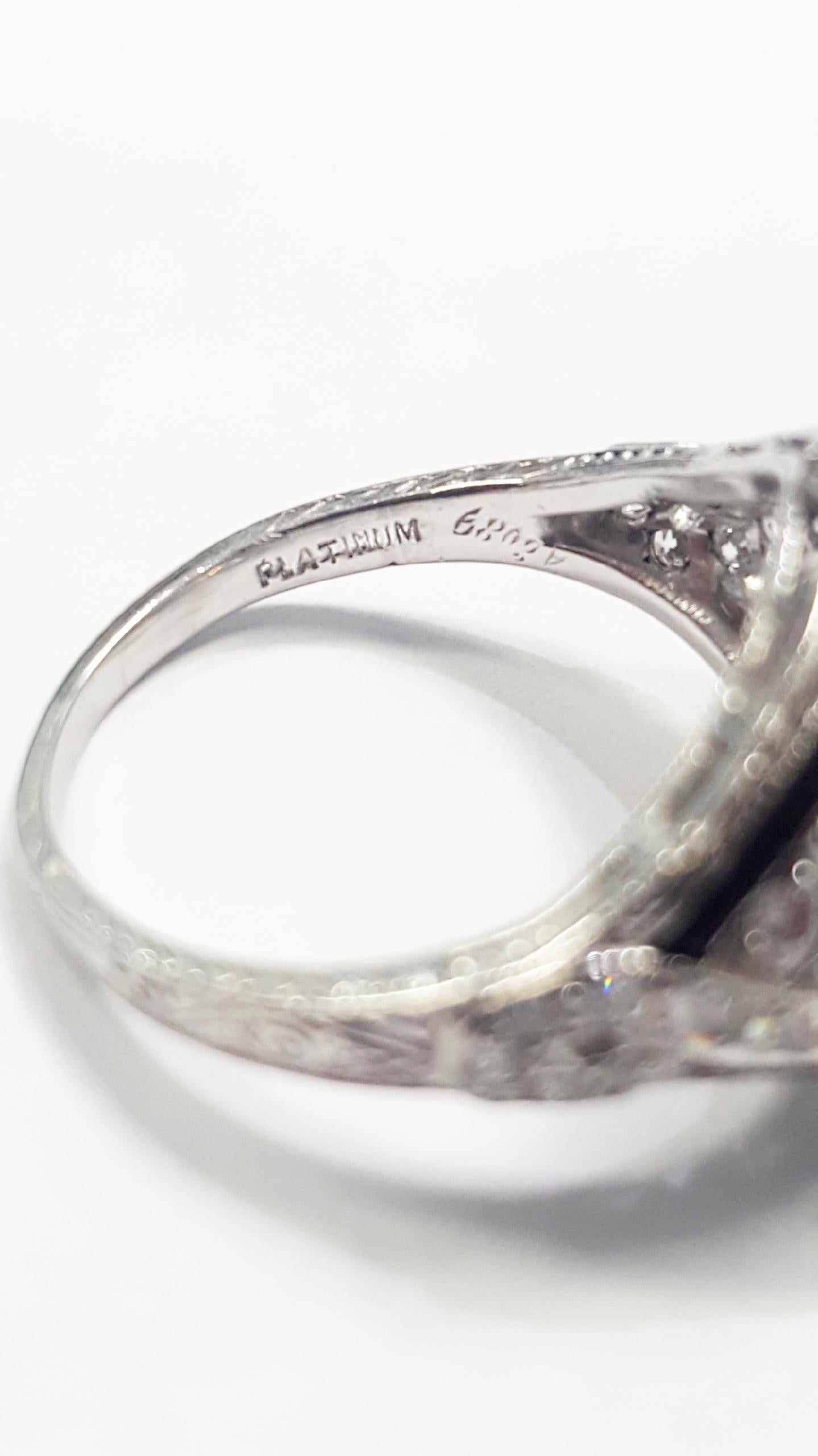 Art Deco Platinum Engagement Ring 1