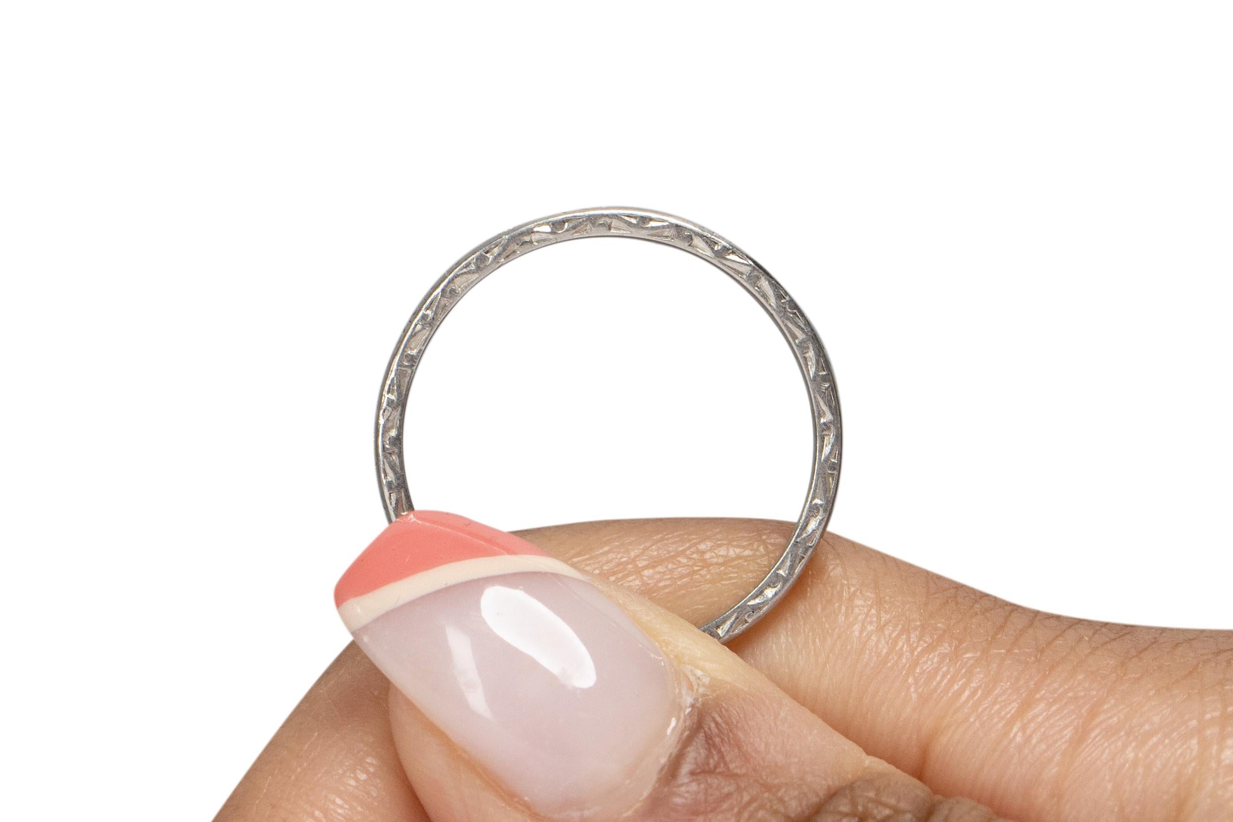 Art Deco Platinum Engagement Ring For Sale 1