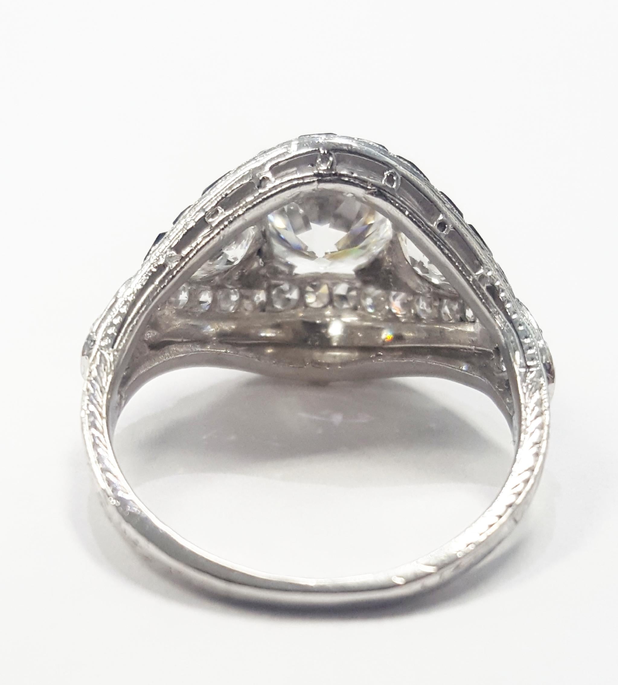 Art Deco Platinum Engagement Ring 2