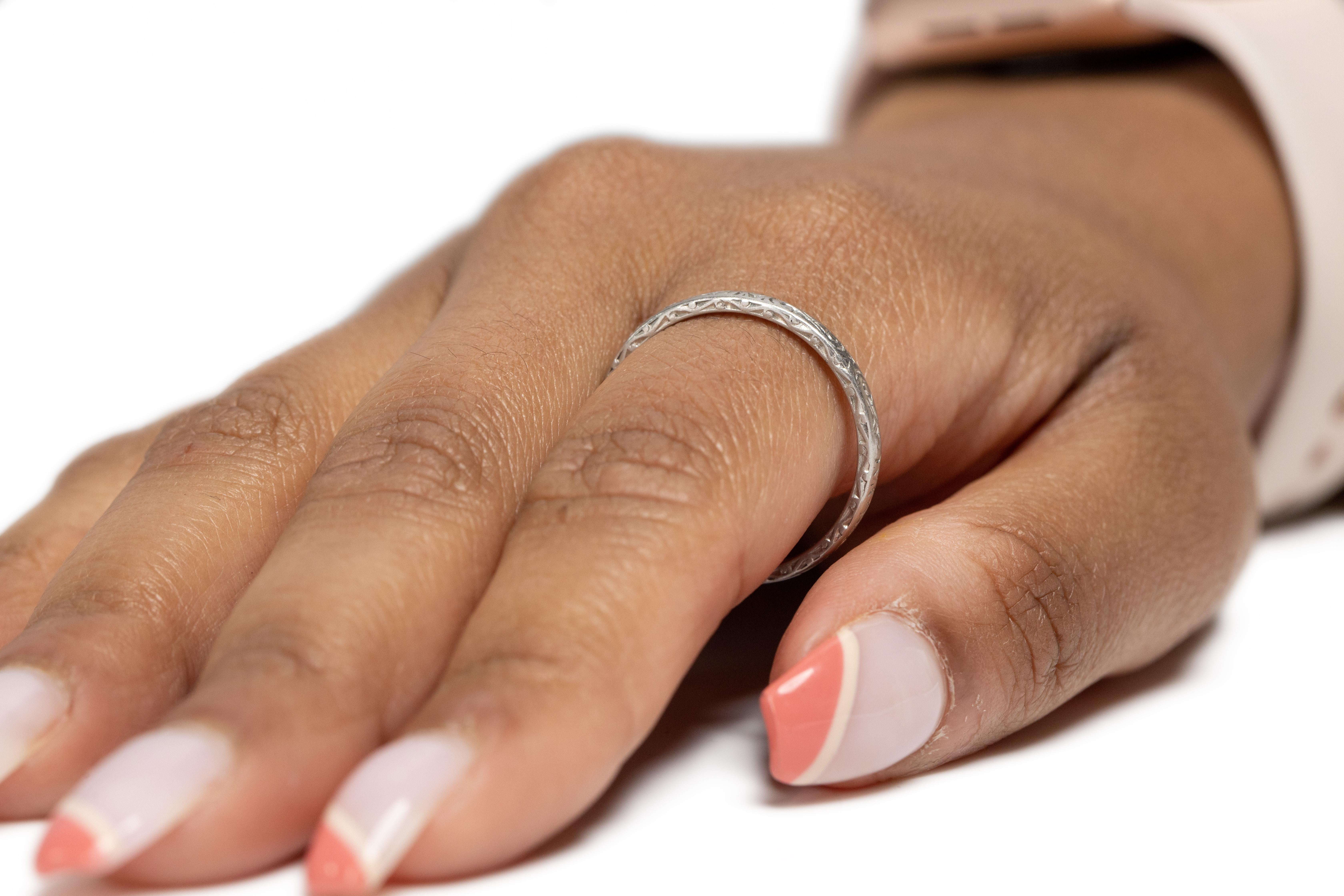 Art Deco Platinum Engagement Ring For Sale 2