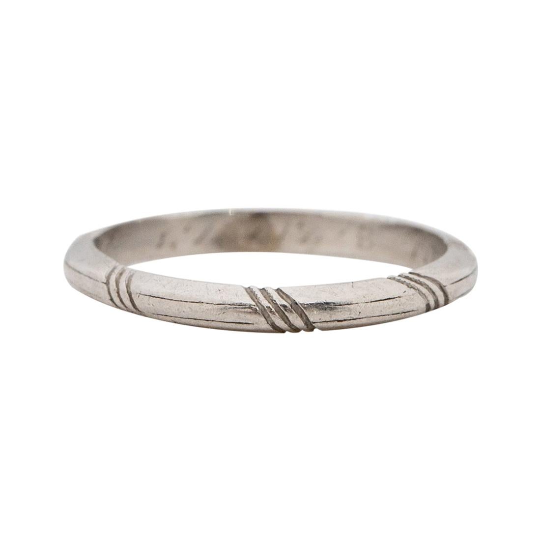 Art Deco Platinum Engagement Ring For Sale