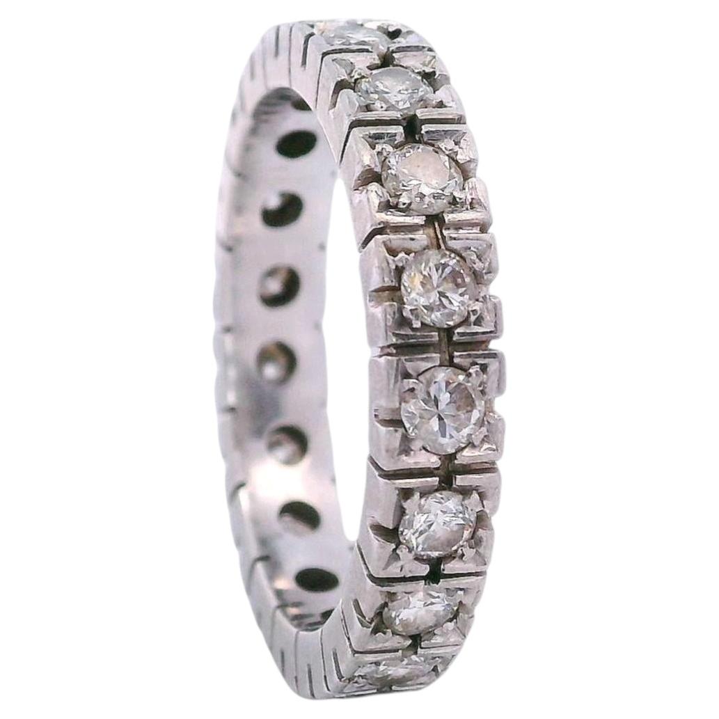 Art Deco Platinum Eternity Band Ring with 1.00 Cts in Diamonds