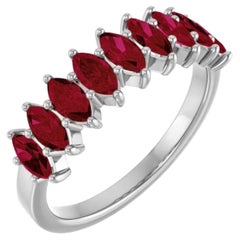 Art Deco Platinum Eternity Band Ring with 2.00ct Burmese Rubies