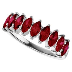 Art Deco Platinum Eternity Band Ring with 2.00ct Burmese Rubies