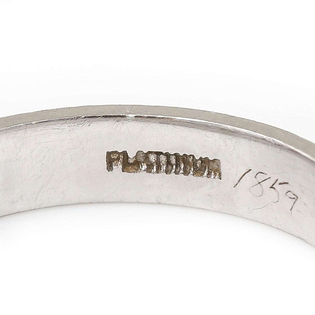 Art Deco Platinum Floral Engraved Band Ring, circa 1930 1