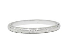 Art Deco Platinum Floral Orange Blossom Wedding Band Ring