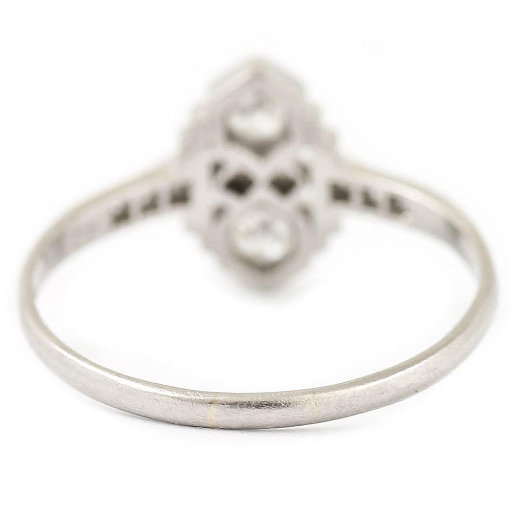 Art Deco Platinum Four-Stone Diamond Ring, circa 1935-1938 4