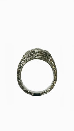 Art Deco Platinum GIA Certified 1.17 Carat Princess Cut Diamond Engagement Ring