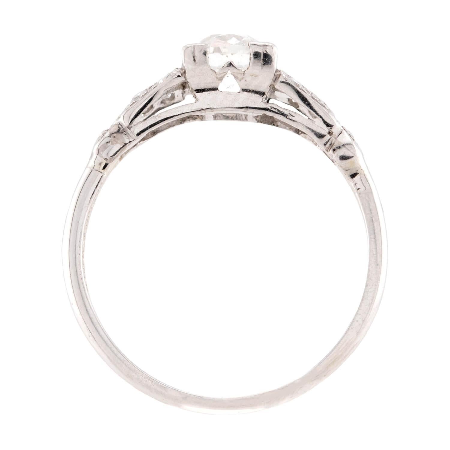 Bague de fiançailles Art déco en platine avec diamant GIA 1,03ct Bon état - En vente à Narberth, PA