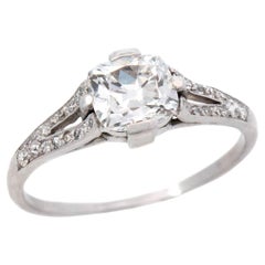 Anello di fidanzamento Art Deco in platino GIA con diamante 1,13ct