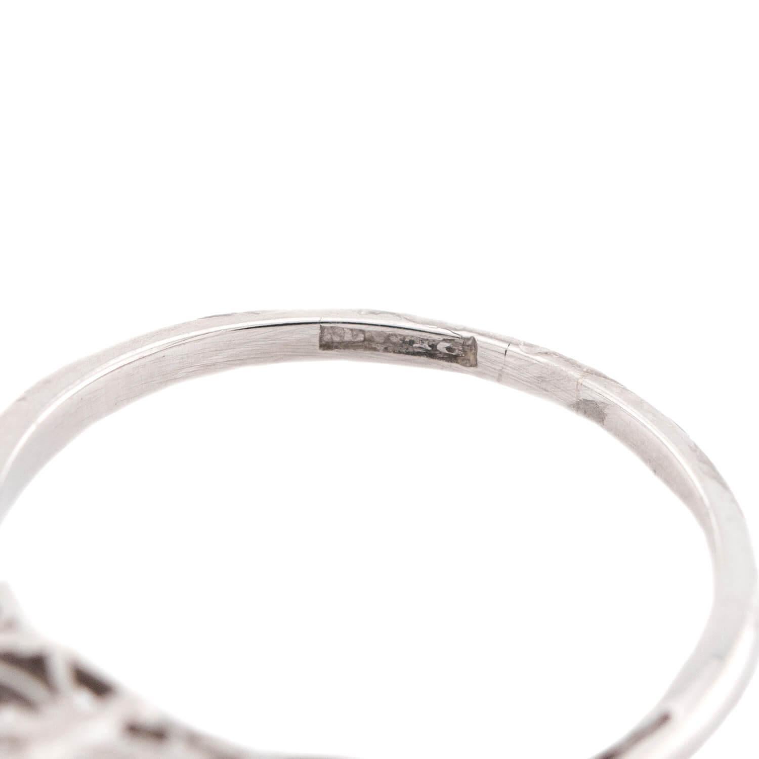 Bague de fiançailles Art déco en platine et diamant GIA 1,54ct en vente 1