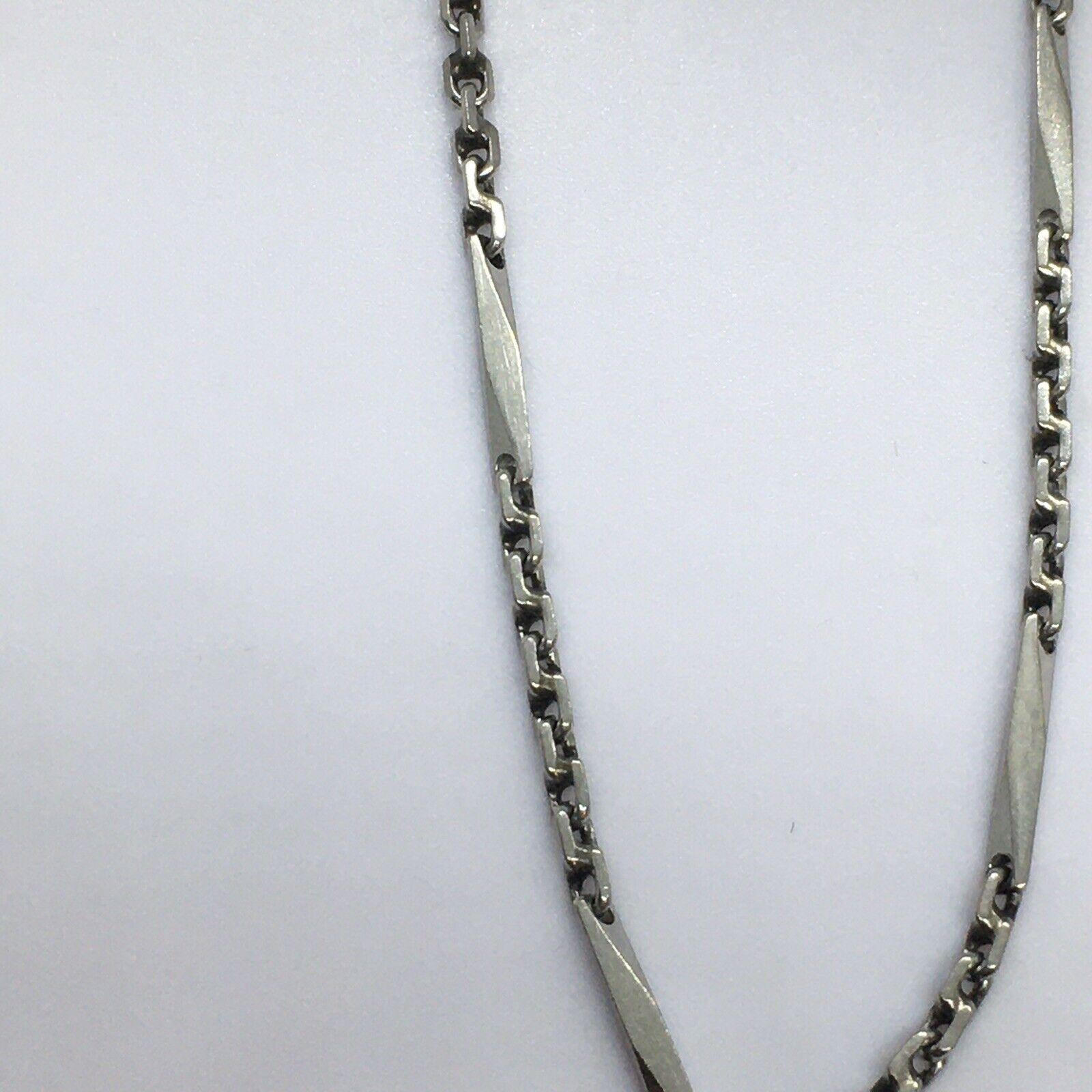 Chaîne collier en platine Art déco faite à la main de 21 pouces (18,5 grammes) des années 1920, probablement du Japon en vente 2