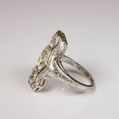 Art Deco 3.01 Carat Diamond Platinum Hexagon Ring