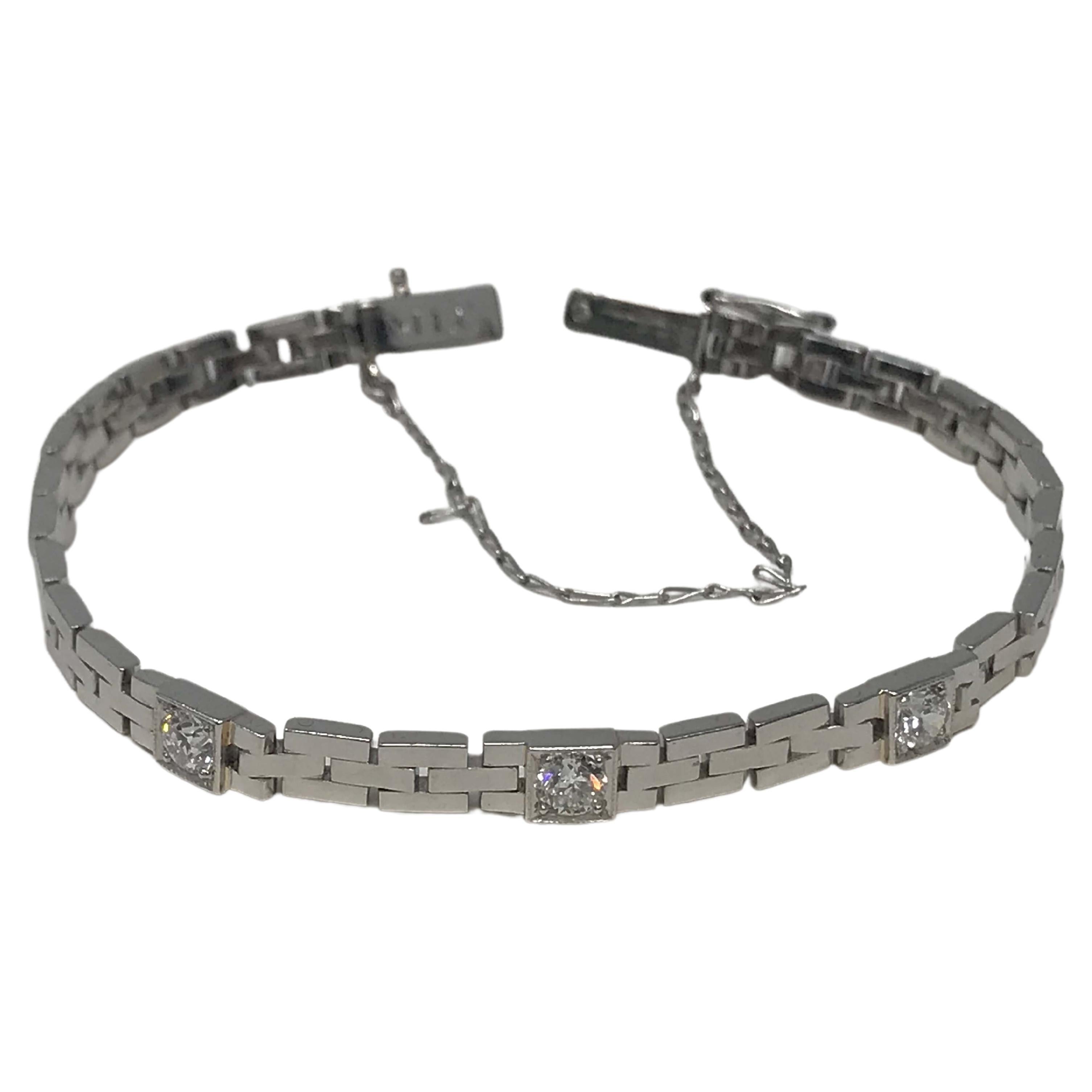 Art Deco Platinum Ladies Bracelet with Diamonds