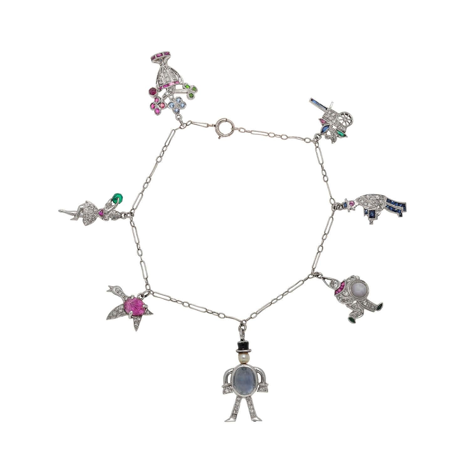 platinum charm bracelet