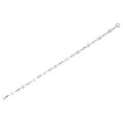 Art Deco Platinum Navette Link Chain Bracelet