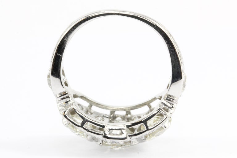 Art Deco Platinum Old European Cut 3-Stone Diamond Engagement Ring, circa 1920s 1